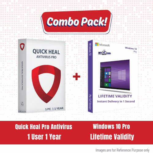 Combo Pack - Quick Heal Pro 1 User 1 Year + Windows 10 Pro 1 PC Lifetime Key